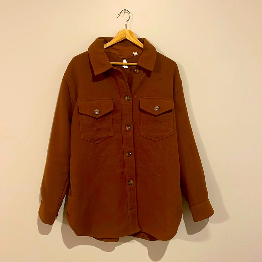 Ladies tan shacket size large
